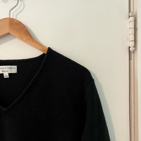 Madewell Black Texture & Thread Long-Sleeve Tie-Front Top - Picture 6 of 10